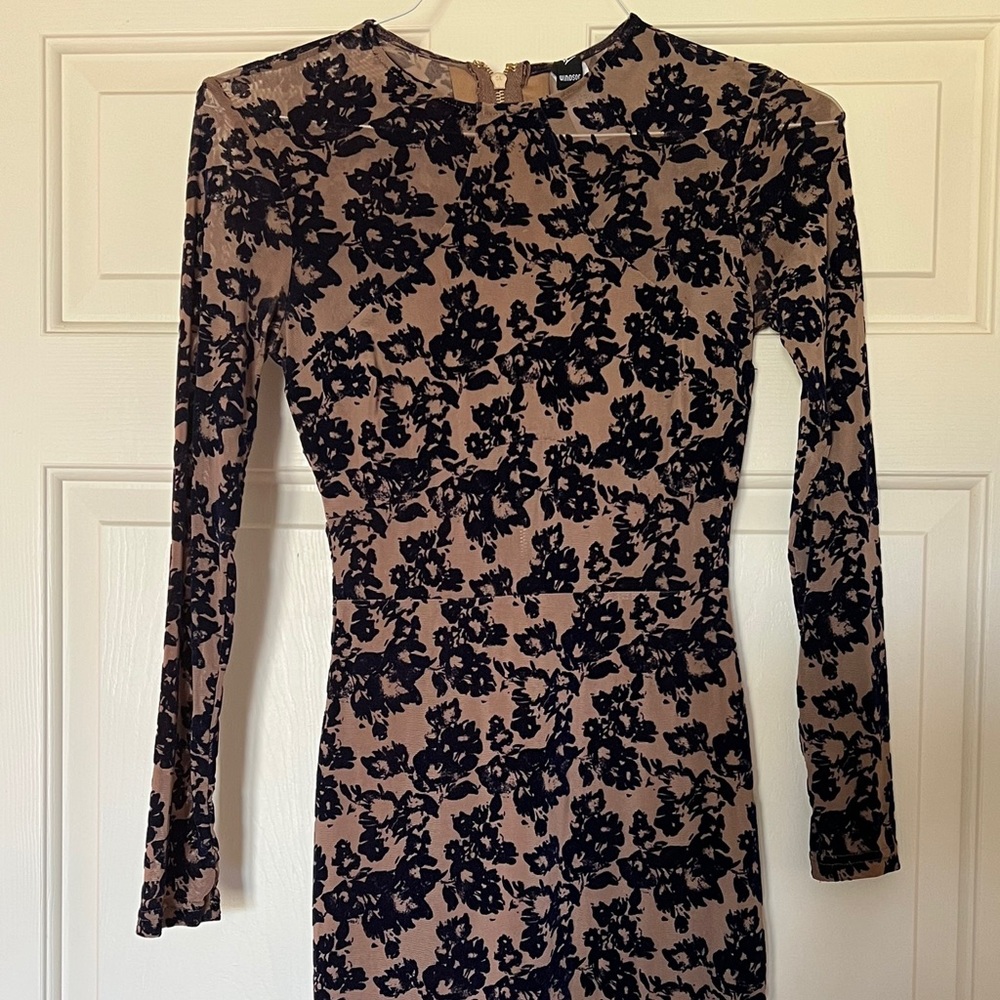 Navy and beige dress